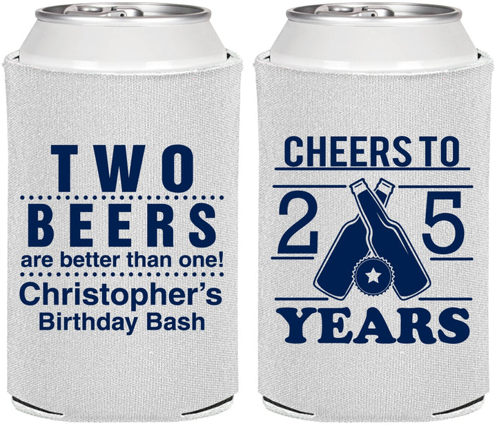 Personalized Birthday Can Coolers - Cheers To 25 Years | 20163