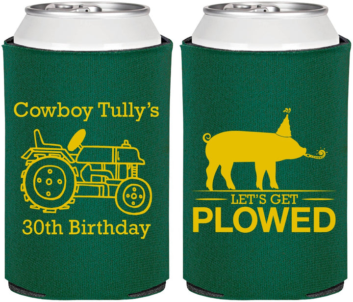 Personalized Birthday Can Coolers - 30th Get Plowed | 20166