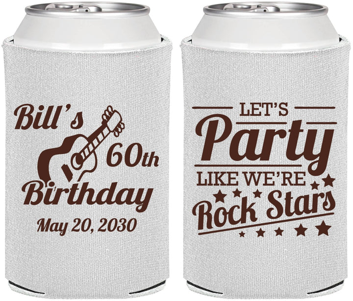 Personalized Birthday Can Coolers - 60th Rock Star | 20174