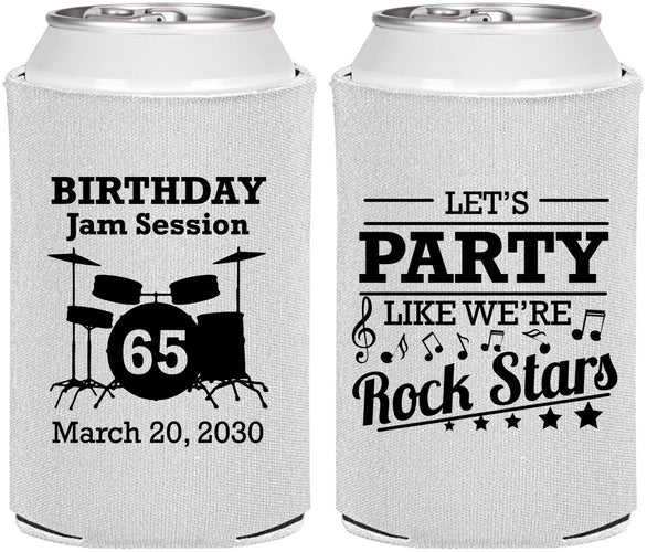 Personalized Birthday Can Coolers - 65th Rock Star | 20175