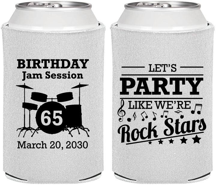 Personalized Birthday Can Coolers - 65th Rock Star | 20175