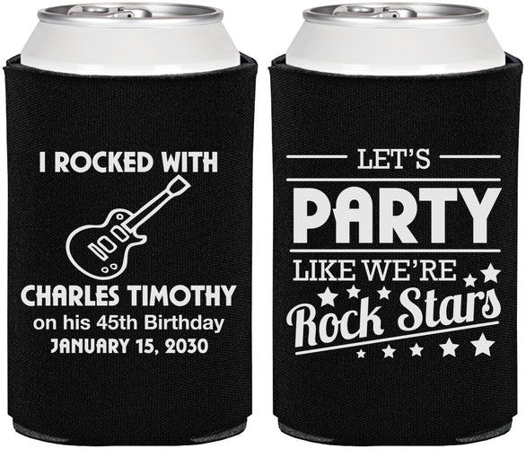 Personalized Birthday Can Coolers - 45th Rock Star | 20176