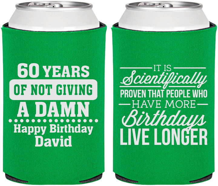 Personalized Birthday Can Coolers - 60th | 20180