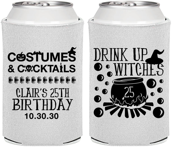 Personalized Birthday Can Coolers - 25th Halloween | 20184