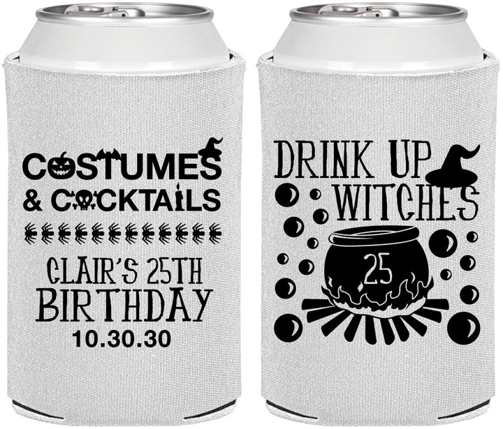 Personalized Birthday Can Coolers - 25th Halloween | 20184