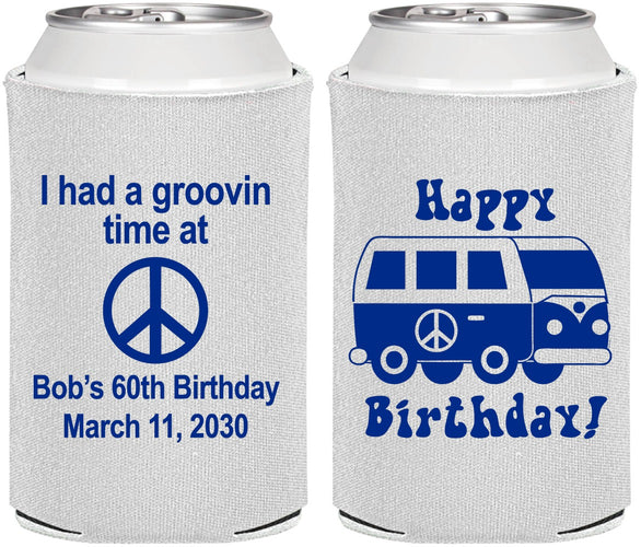 Personalized Birthday Can Coolers - 60th | 20186