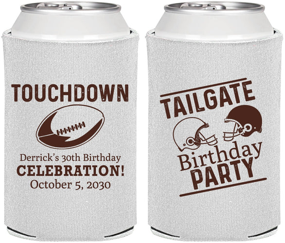 Personalized Birthday Can Coolers - 30th Football | 20189