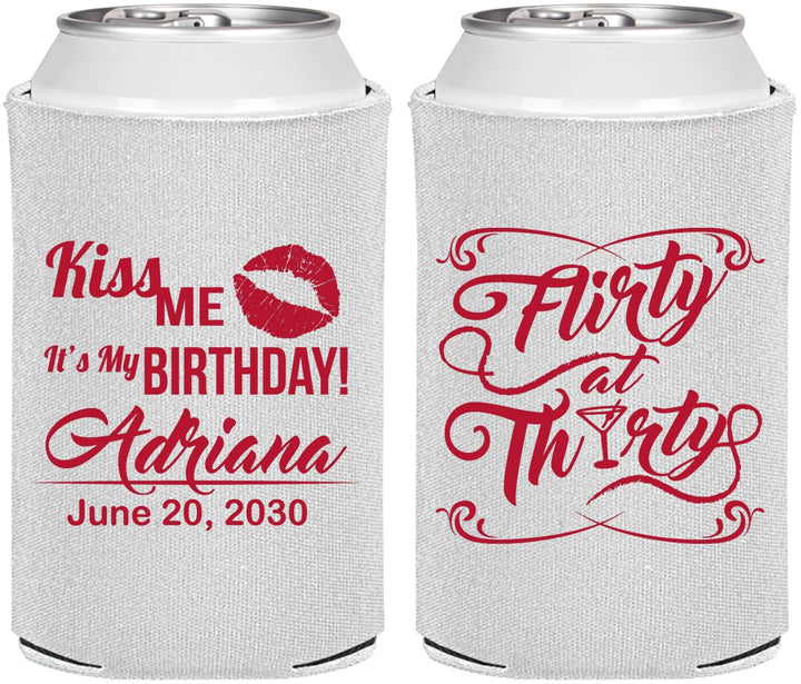 Personalized Birthday Can Coolers - 30th Flirty At Thirty | 20190