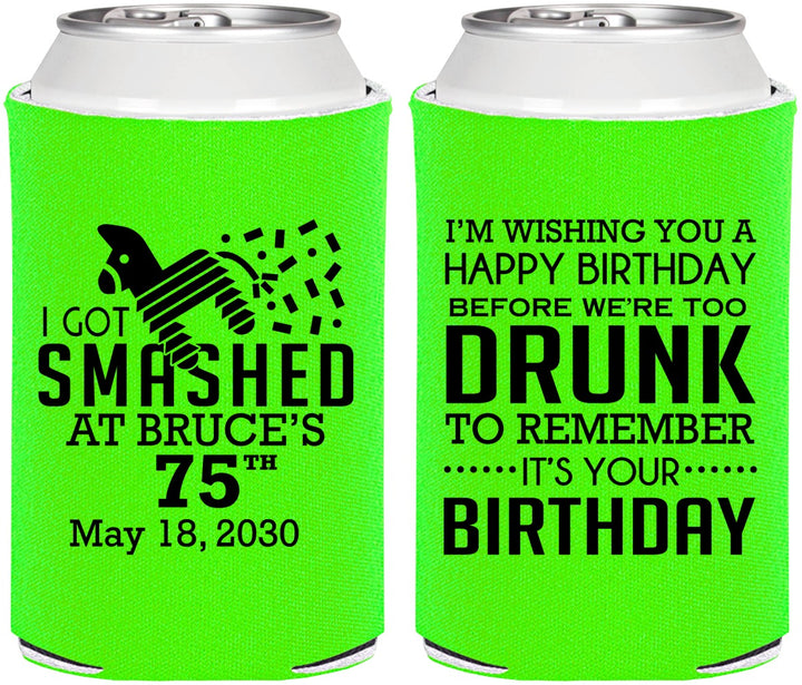 Personalized Birthday Can Coolers - 75th | 20195