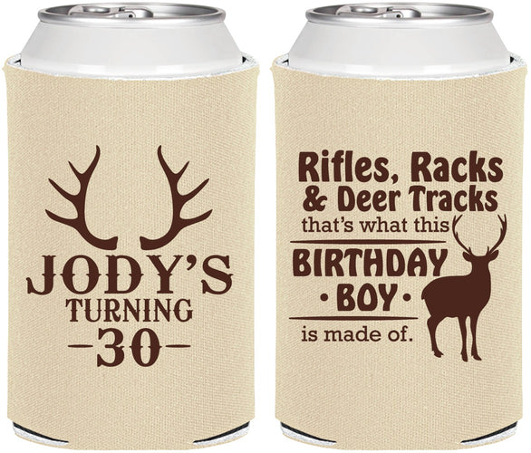 Personalized Birthday Can Coolers - 30th Hunting | 20196