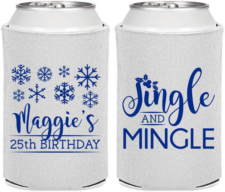 Personalized Birthday Can Coolers - 25th Christmas | 20197