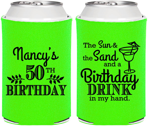 Personalized Birthday Can Coolers - 50th | 20203