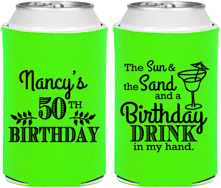 Personalized Birthday Can Coolers - 50th | 20203