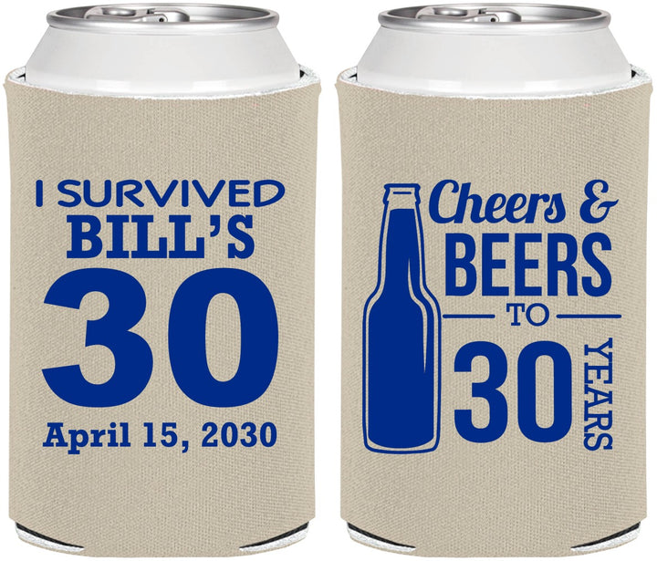 Personalized Birthday Can Coolers - Cheers Beers To 30 Years | 20214