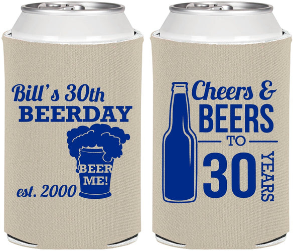 Personalized Birthday Can Coolers - 30th | 20215
