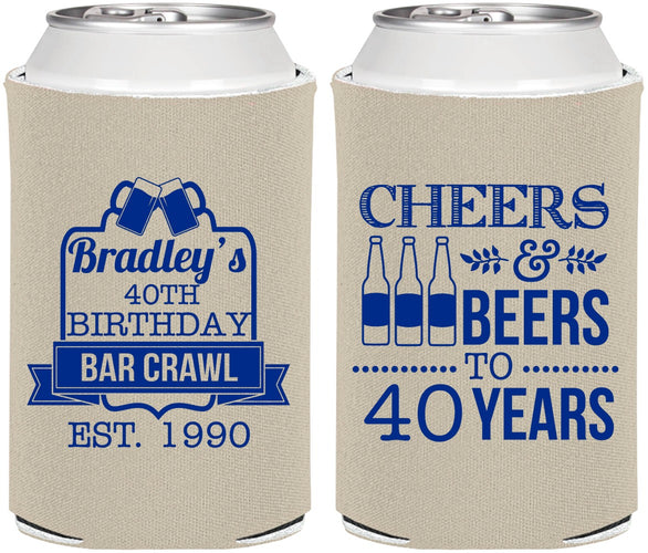 Personalized Birthday Can Coolers - Cheers Beers To 40 Years | 20216