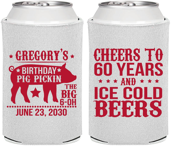 Personalized Birthday Can Coolers - 60th Barbeque Bbq | 20217