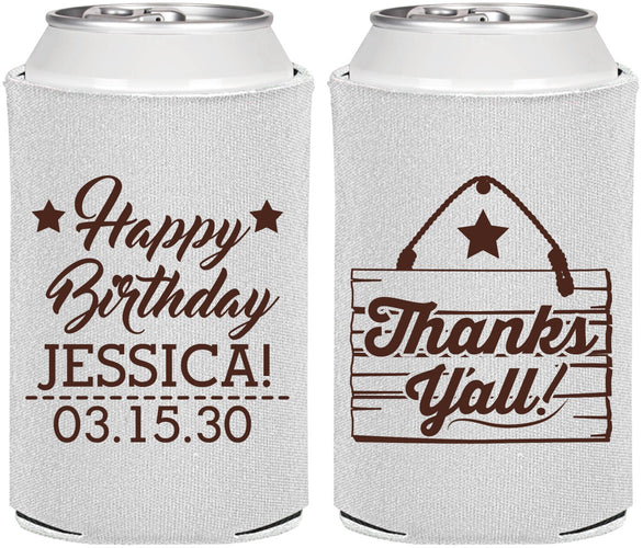 Personalized Birthday Can Coolers - Country Farm | 20221