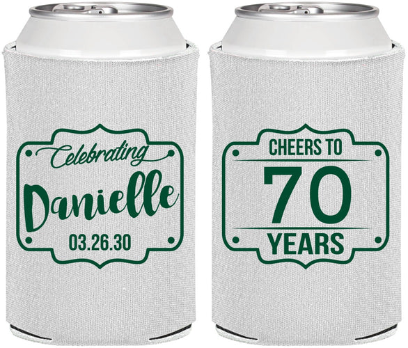 Personalized Birthday Can Coolers - Cheers To 70 Years | 20227