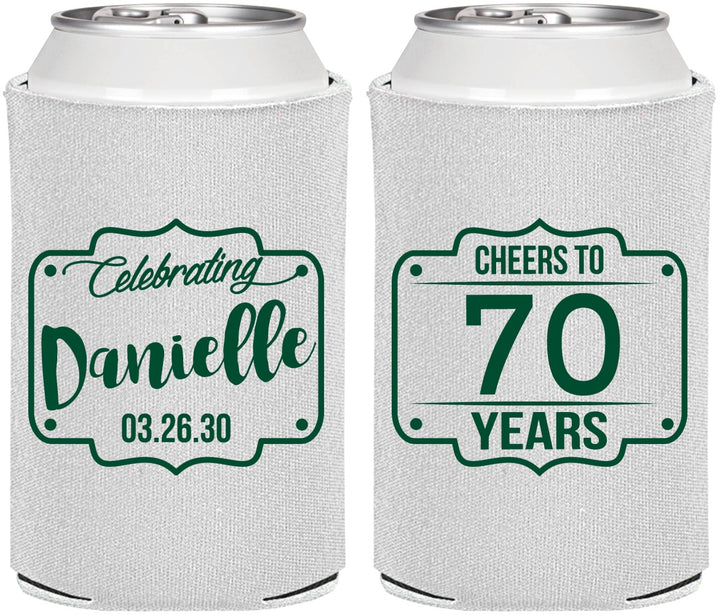 Personalized Birthday Can Coolers - Cheers To 70 Years | 20227