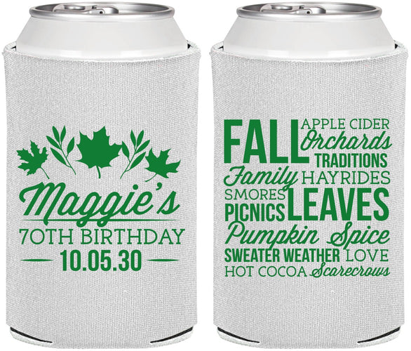 Personalized Birthday Can Coolers - 70th Fall | 20228