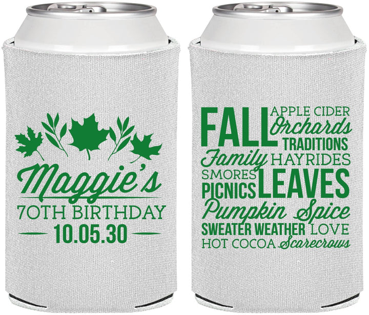Personalized Birthday Can Coolers - 70th Fall | 20228
