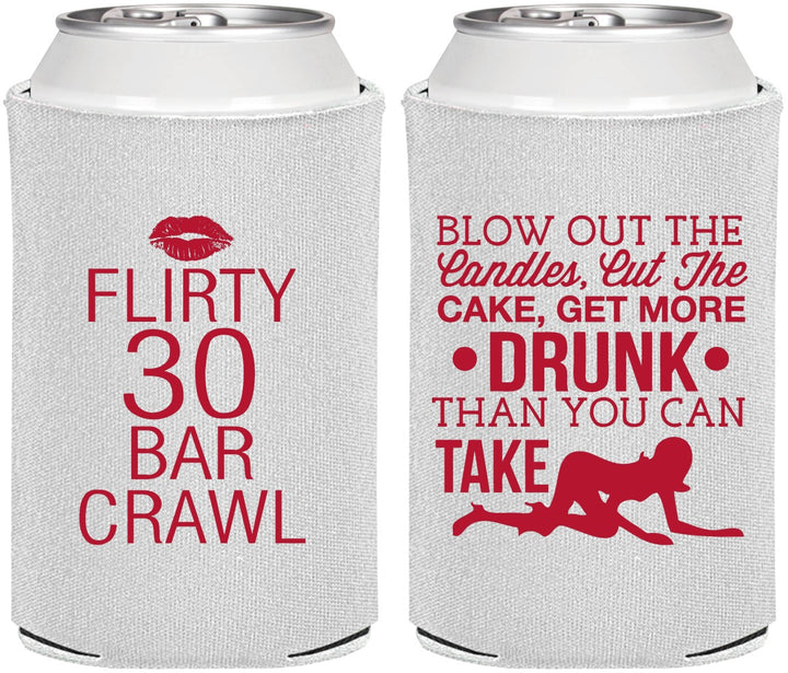 Personalized Birthday Can Coolers - 30th Bar Crawl | 20233