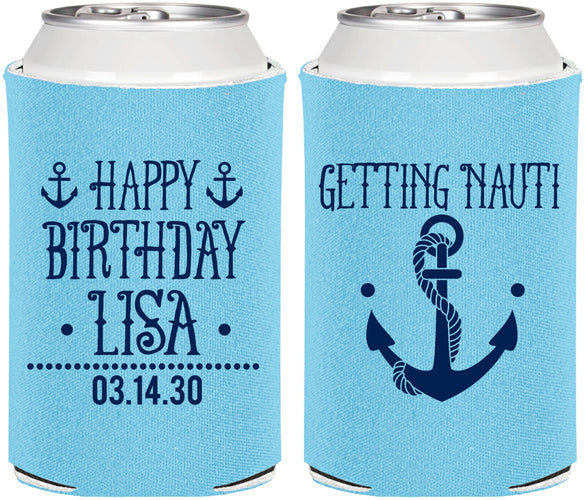 Personalized Birthday Can Coolers - Getting Nauti | 20239
