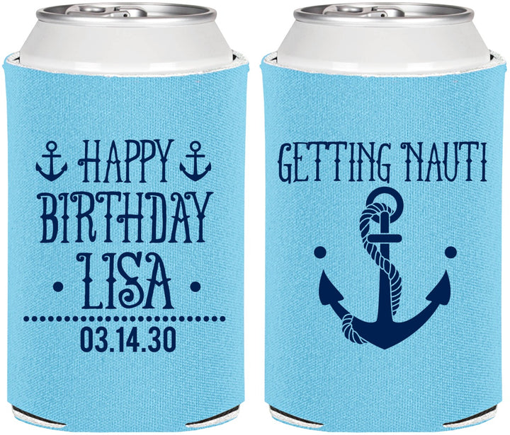 Personalized Birthday Can Coolers - Getting Nauti | 20239