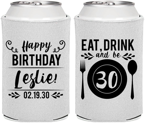 Personalized Birthday Can Coolers - 30th | 20240
