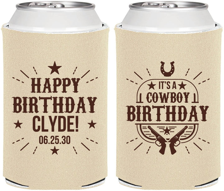 Personalized Birthday Can Coolers - Cowboy | 20244