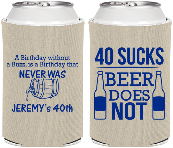 Personalized Birthday Can Coolers - 40th | 20247