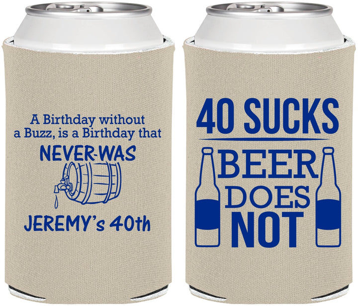 Personalized Birthday Can Coolers - 40th | 20247