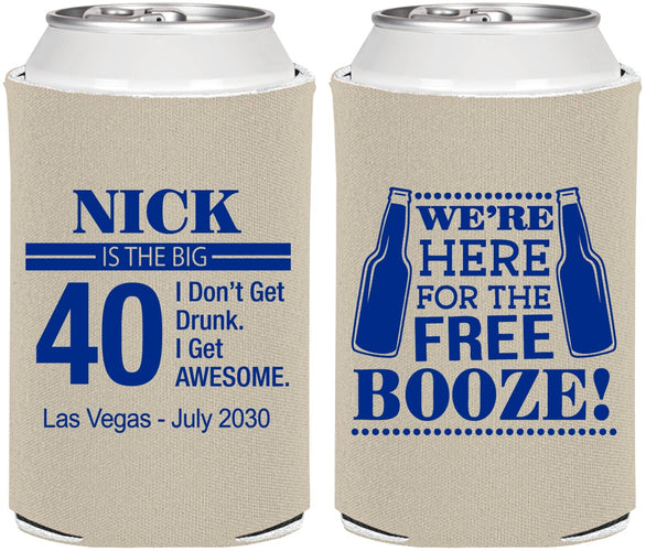 Personalized Birthday Can Coolers - 40th | 20249