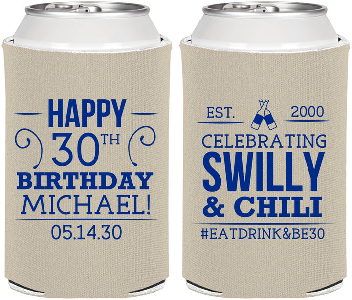 Personalized Birthday Can Coolers - 30th | 20257