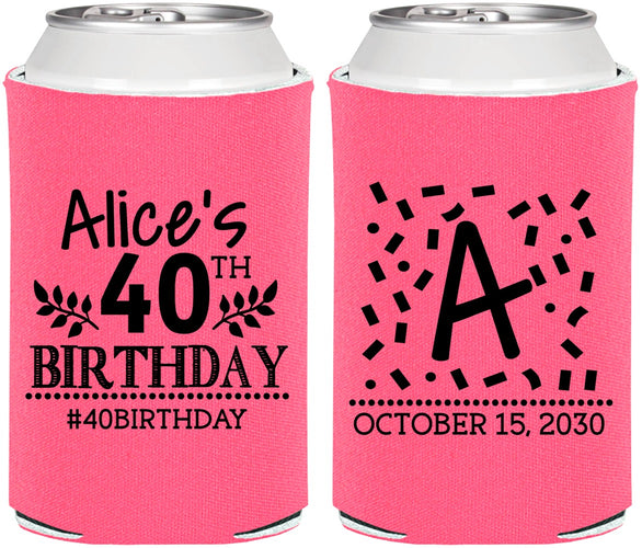 Personalized Birthday Can Coolers - 40th | 20258