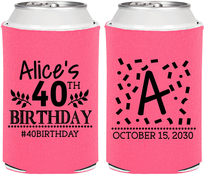Personalized Birthday Can Coolers - 40th | 20258
