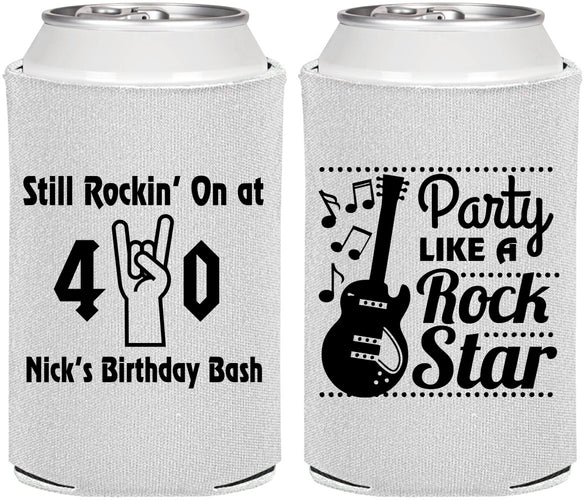 Personalized Birthday Can Coolers - 40th Rock Star | 20266