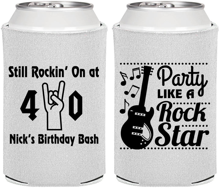 Personalized Birthday Can Coolers - 40th Rock Star | 20266