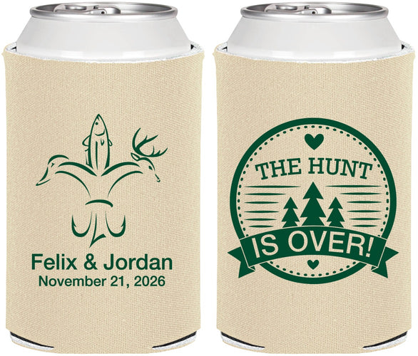 Personalized Wedding Can Coolers - The Hunt Is Over | 203