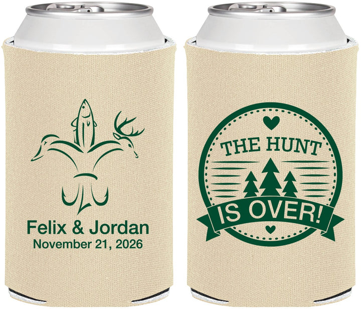 Personalized Wedding Can Coolers - The Hunt Is Over | 203