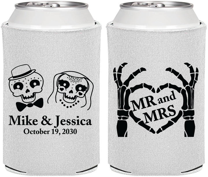 Personalized Wedding Can Coolers - Mr And Mrs Halloween | 206