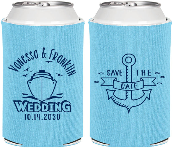 Personalized Wedding Can Coolers - Save The Date Cruise | 209