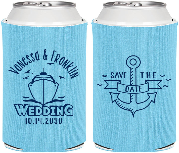 Personalized Wedding Can Coolers - Save The Date Cruise | 209