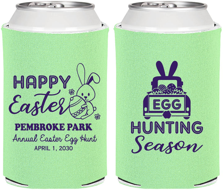 Personalized Easter Can Coolers - Egg Hunting Bunny | 210004