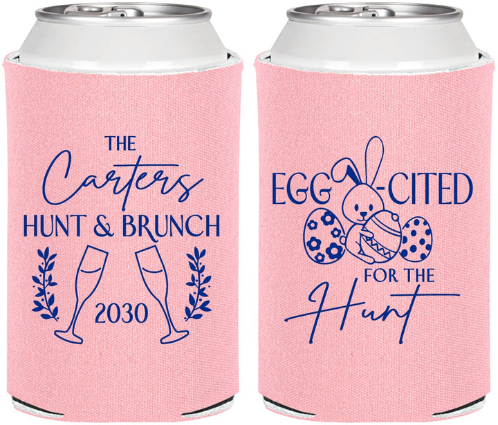 Personalized Easter Can Coolers - Eggcited For Hunt Bunny | 210011
