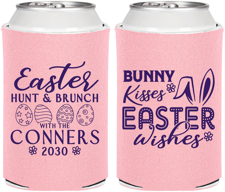Personalized Easter Can Coolers - Bunny Kisses Eggs | 210014