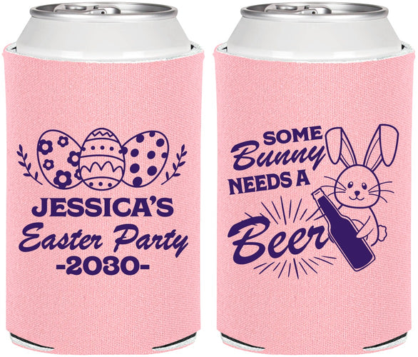 Personalized Easter Can Coolers - Bunny Needs A Beer | 210018