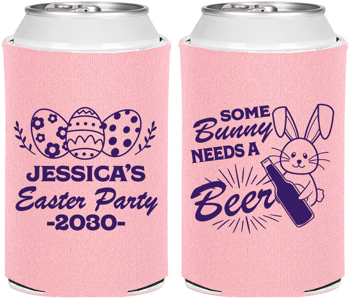 Personalized Easter Can Coolers - Bunny Needs A Beer | 210018
