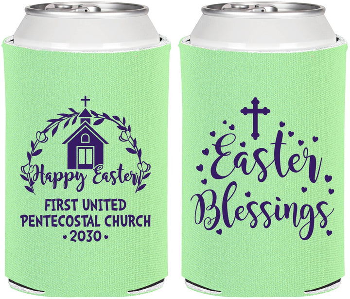 Personalized Easter Can Coolers - Easter Blessings Church | 210024